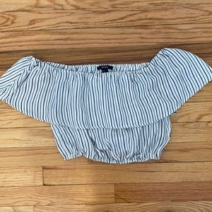 Small striped off the shoulder crop top